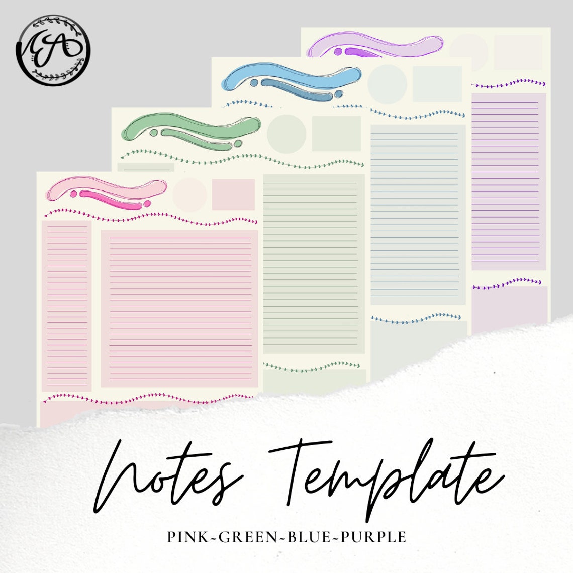 Notes Template Download: 5 Pages of Creative Note Taking - Etsy
