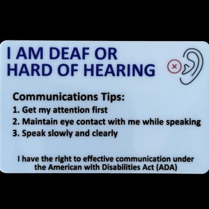 Hard of Hearing Card