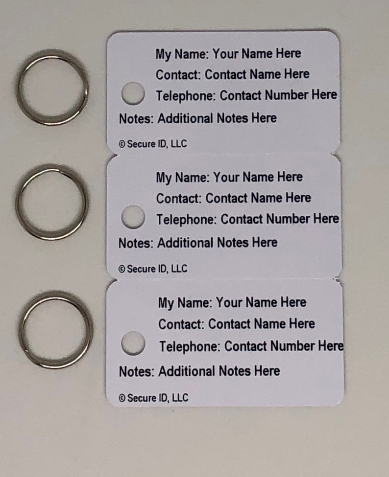 Key Tag Rescue Customized in Case of Emergency Key Tag Set of 3 - Etsy