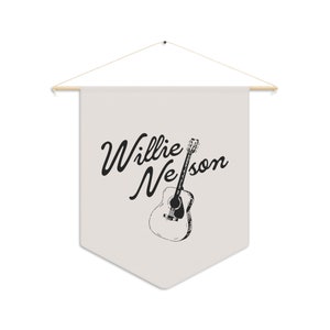 Willie Nelson Country Artist Western Banner - Western Wall Decor Cowboy Guitar Country Music Star Pennant - Wild West Western Room Banner