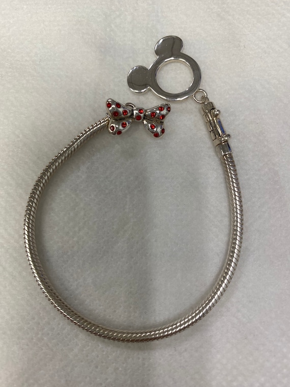 Chamilia Mickey Mouse Bangle Bracelet Retired Sterling Silver