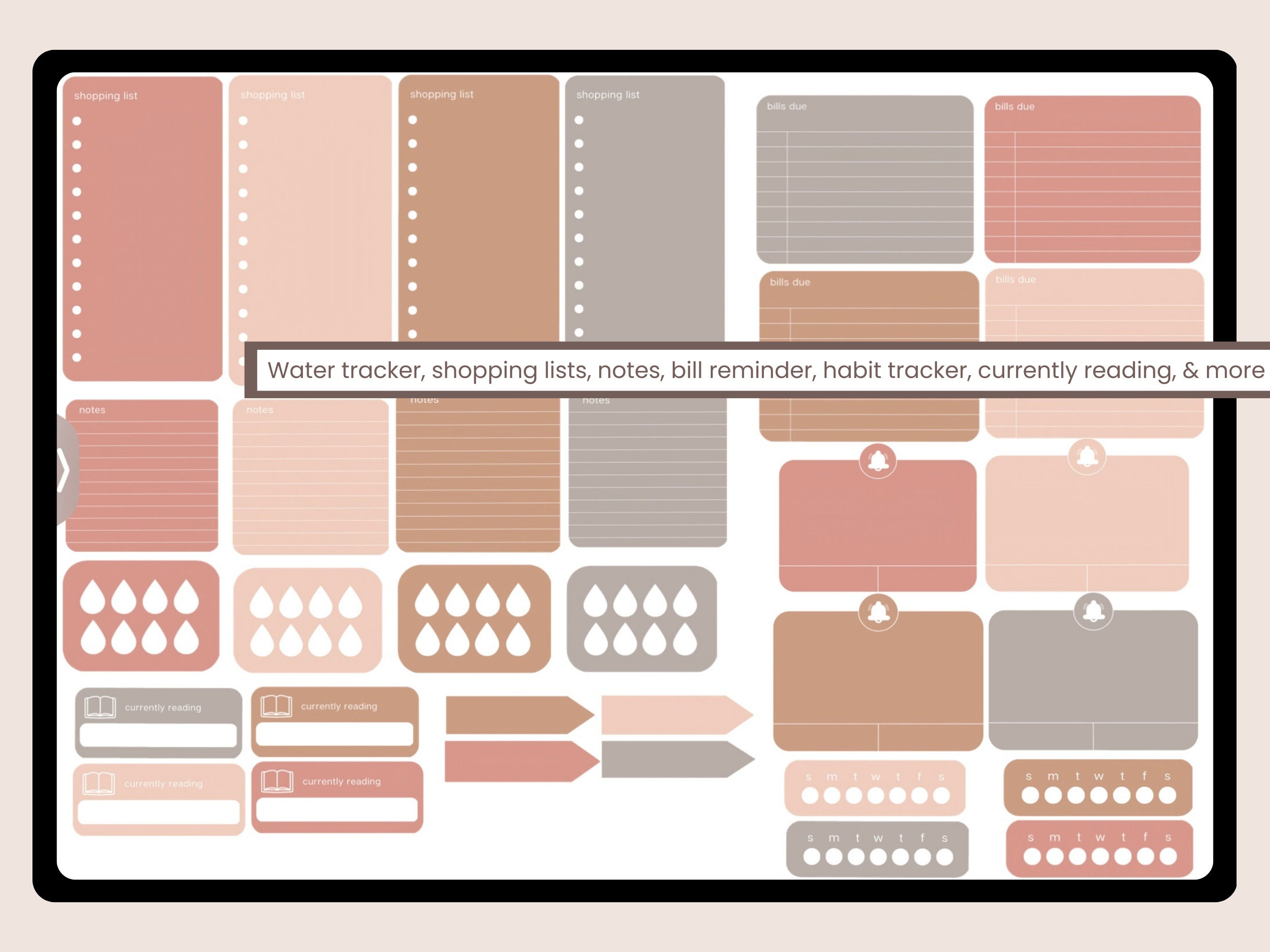 Digital Planner Widgets Goodnotes Stickers Pre Cropped Etsy