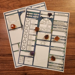 Optimierter ROGUE | Herunterladbares / Ausfüllbares PDF-Charakterblatt für D & D 5e