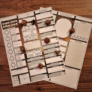 Hoja de personaje optimizada de cazador/Bloodborne (Homebrew)/PDF descargable y rellenable para D&D 5e