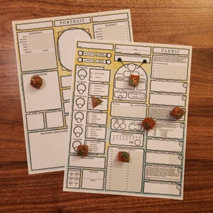 Optimized CLERIC | Downloadable/Fillable PDF Character Sheet for D&D 5e