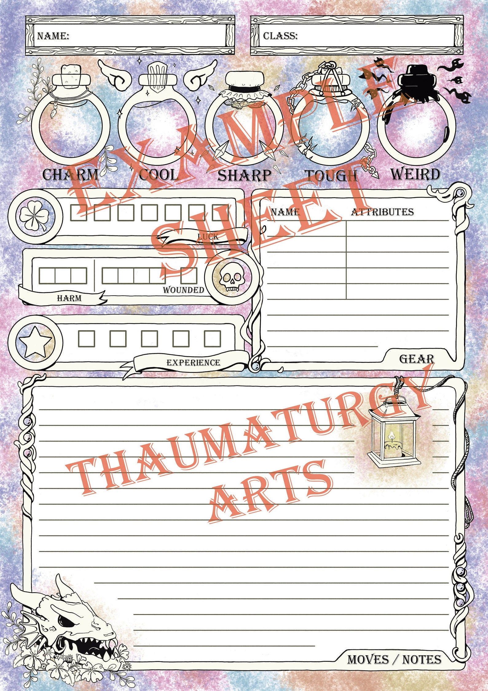 Character Sheet - Monster of the Week - Etsy