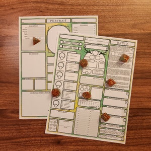 Hoja de personaje DRUID optimizada en formato PDF descargable y rellenable para D&D 5e