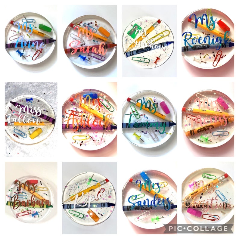 Personalized Unique Teacher Coasters or Teacher Paper Weight. - Etsy