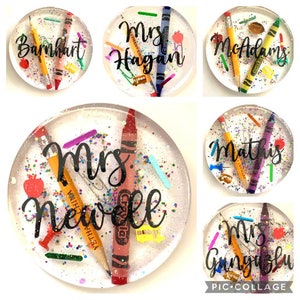 Personalized unique teacher coasters or teacher paper weight. Great teacher gift image 3