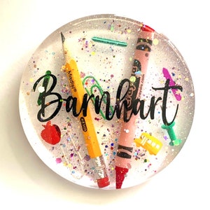 Personalized Unique Teacher Coasters, Teacher Paper Weight. Colorful ...