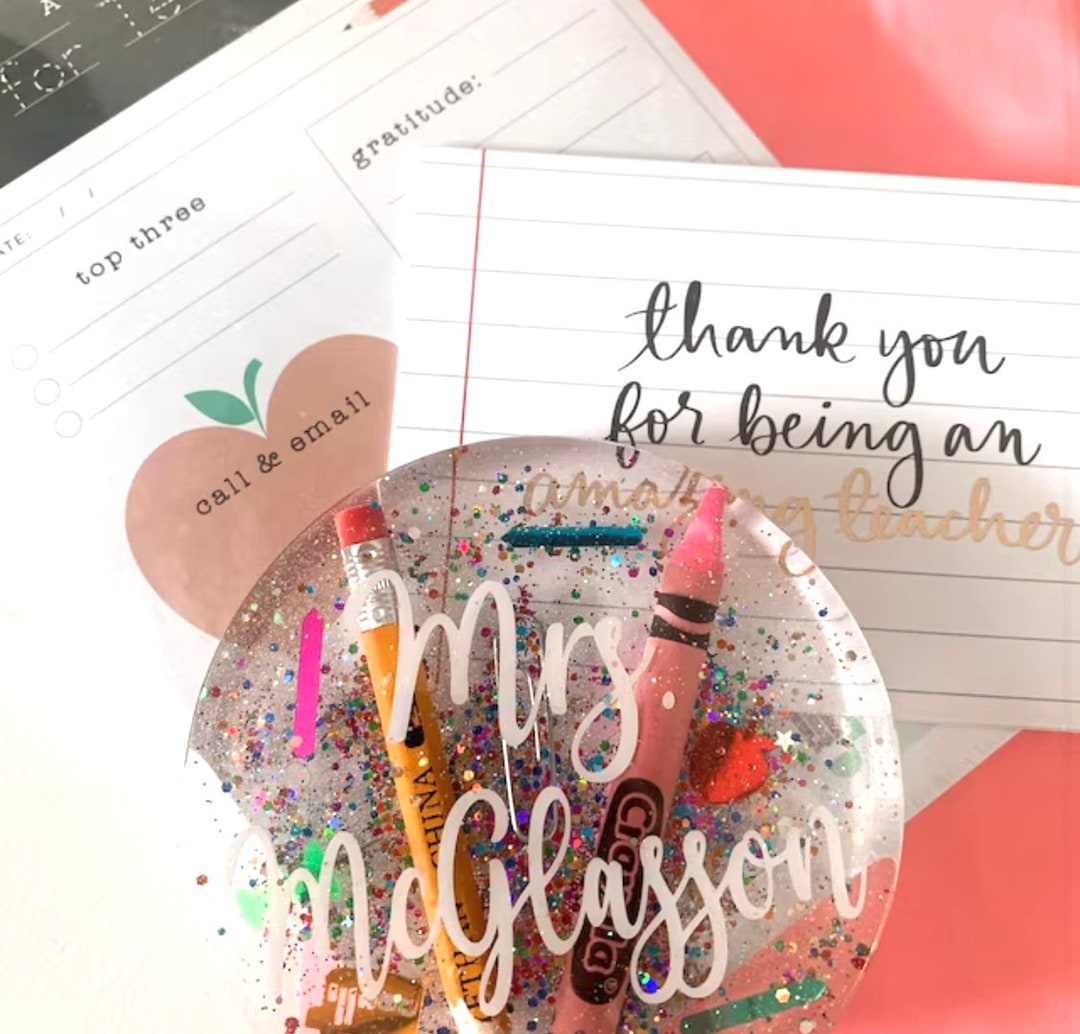 Personalized Colorful Appreciation Unique Teacher Coasters or Teacher ...