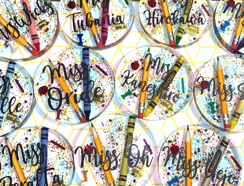 Personalized Unique Teacher Coasters or Teacher Paper Weight. - Etsy