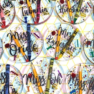 Personalized unique teacher coasters or teacher paper weight. Great teacher gift image 2