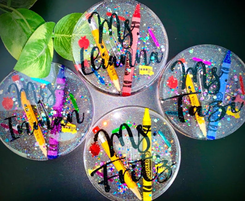 Personalized Unique Teacher Coasters or Teacher Paper Weight. - Etsy