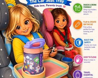 Car Seat Food Tray The Perfect Travel Buddy Toy Tray 3D Printed
