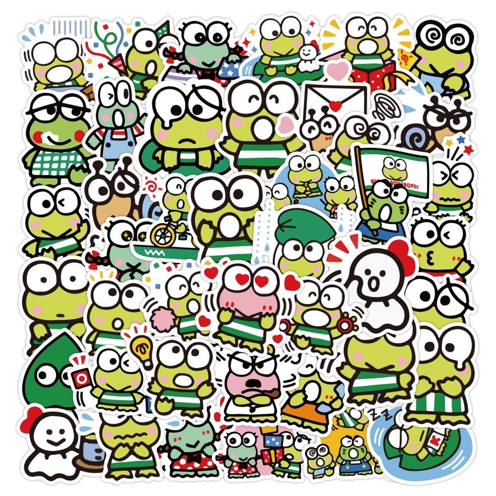 Sanrio Keroppi Sticker Set 50 Stickers Included Etsy