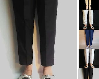 Ladies Khaddar High Quality Trousers, Capri Straight Elasticated Warm Winter Pants, Formal Casual Wear - 4 Colours