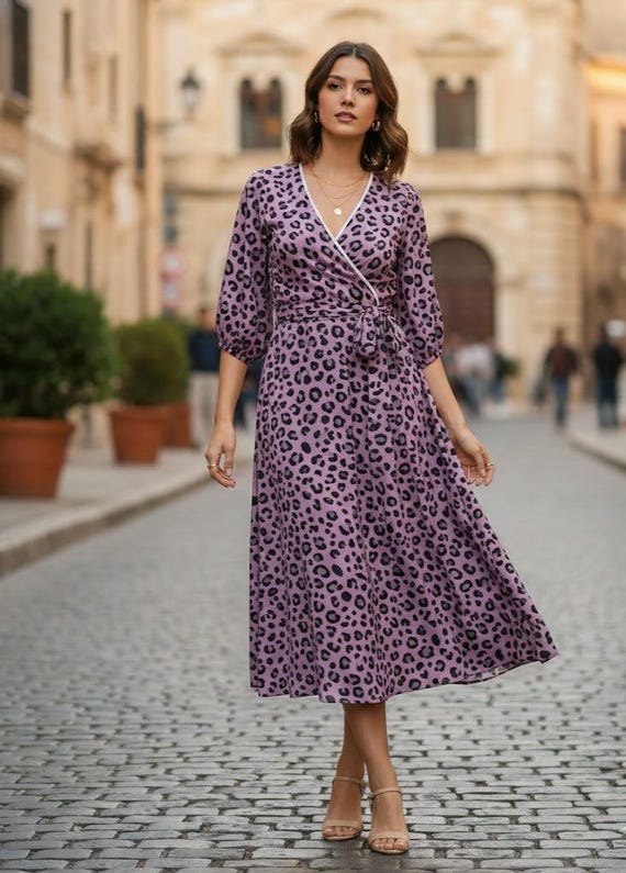 animal print chiffon dress boohoo Women's Leopard Chiffon Ruffle Maxi Dress in Brown