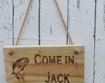 Handmade Rustic Driftwood/Farmhouse Style Personalised Wooden Beach Hut Seaside Surf Coast Ocean Name Room Door Sign Plaque 20cm x 10cm