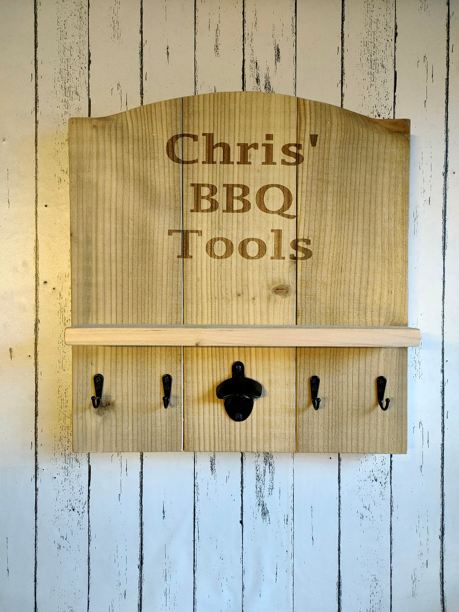 Personalised Bbq Tool Holder Sign With Shelf and Hooks. Bbq Etsy UK