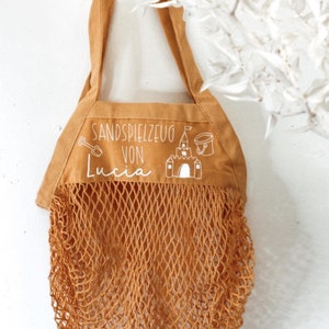 Sac à jouets de sable personnalisé l sac à creuser l sac de jeu l sac en filet personnalisé l cadeau pour l'anniversaire d'un enfant l