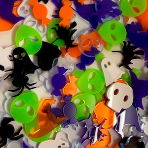 Halloween Konfetti aus Acryl Wiederverwendbars Konfetti Halloween l Süßes oder Saures l Trick or Treat l Hallooween Deko l Streudeko