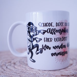Tasse d&#39;adieu avec dicton l cadeau d&#39;adieu collègue l collègue l éducateur cadeau d&#39;adieu l nouvel emploi l singe cirque l changement d&#39;emploi