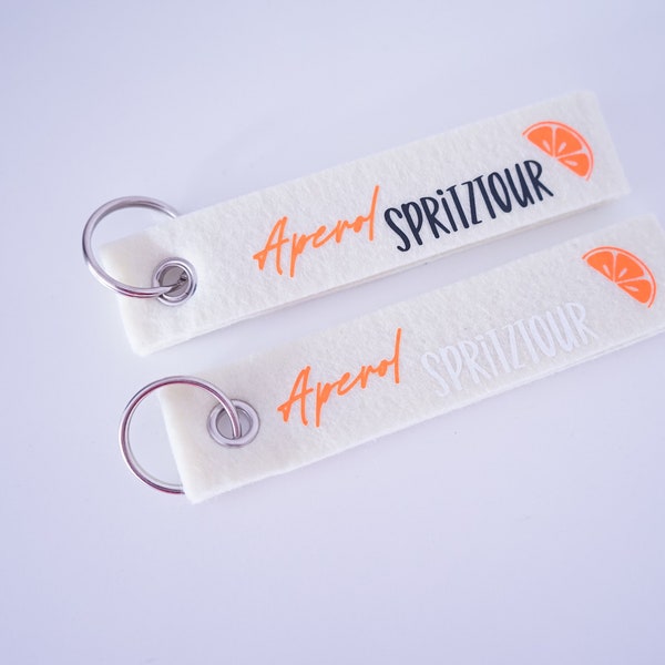 Aperol Spritztour Schlüsselanhänger aus Filz l Schlüsselband Aperol Spritz Tour l Geschenkidee für Aperol Liebhaber l Muttertagsgeschenk