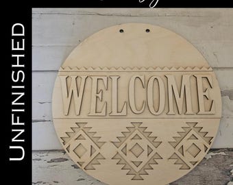 DIY Türschild Willkommen – Unbehandeltes Holz Bastelset