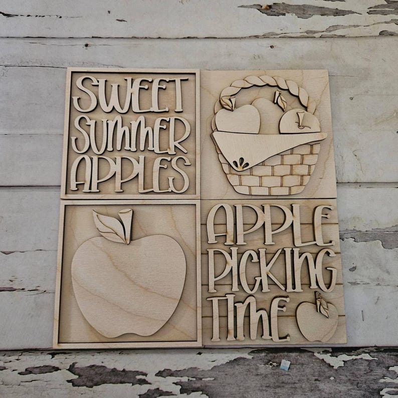 DIY Summer Apple Interchangeable Signs : Make Your Own Apple Tiered ...