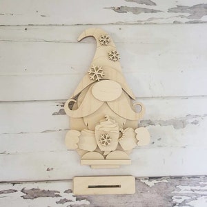 Winter Gnome shelf sitter wood blank diy, Snowman tiered tray blank decor, Winter decor, Christmas gnome DIY, Winter Shelf Sitter, Snowman