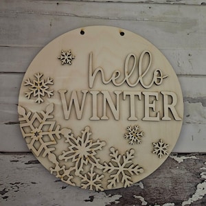 Winter door hanger blank | Winter blank door hanger | DIY Christmas Door Hanger Kit | Christmas | Snowman | Santa | DIY | Door Hanger