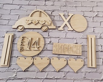 DIY houten knutselset voor Valentijnsdag gelaagd dienblad Decor