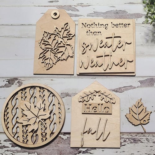 Thanksgiving Tiered Tray Decor Unfinished Wood Blanks DIY Etsy