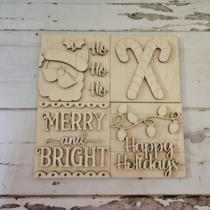 Holz Holzrohlinge für Weihnachten - DIY austauschbare Holzschilde für Weihnachten - DIY Weihnachtsdeko - DIY Weihnachtsdekor - DIY Weihnachtsschmuck