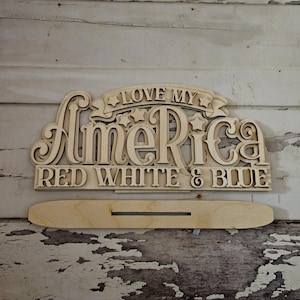 4th of July Gnome shelf sitter wood blank diy, Patriotic tiered tray blank decor, fourth of July decor, gnome DIY, Shelf Sitter