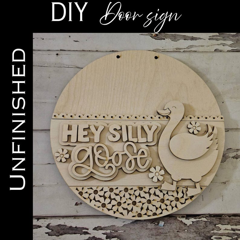Diy Goose Door Sign, Make Your Own Goose Front Hanger Wood Blank - Etsy