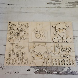 DIY Highland Cow Wood Sign Blanks: Unfinished Farmhouse Decor