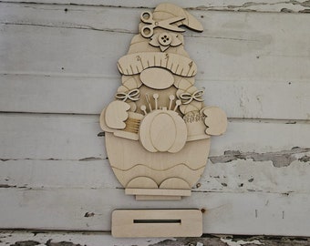 Sewing Gnome DIY Wood Blank - Craft Home Decor