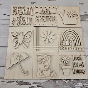 Easter interchangeable signs - Spring diy Interchangeable signs - Easter DIY tiered tray - Spring tiered tray decor - Make your own decor