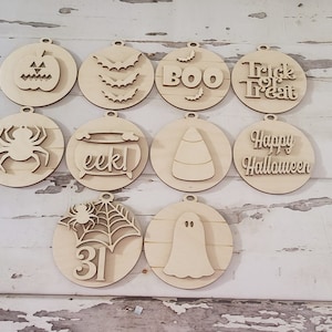 Halloween ornament blank | Halloween ornaments diy kit | Wooden Ornaments to Paint | Halloween blank diy | Kids DIY Ornaments | Diy ornament