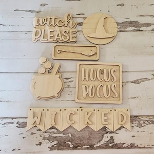Halloween tiered tray decor bundle, Halloween tiered tray blanks, Fall decor blanks, Halloween DIY decor