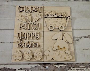 Faça você mesmo: Placas intercambiáveis de Páscoa, crie sua própria decoração de bandeja de vários andares para a primavera.