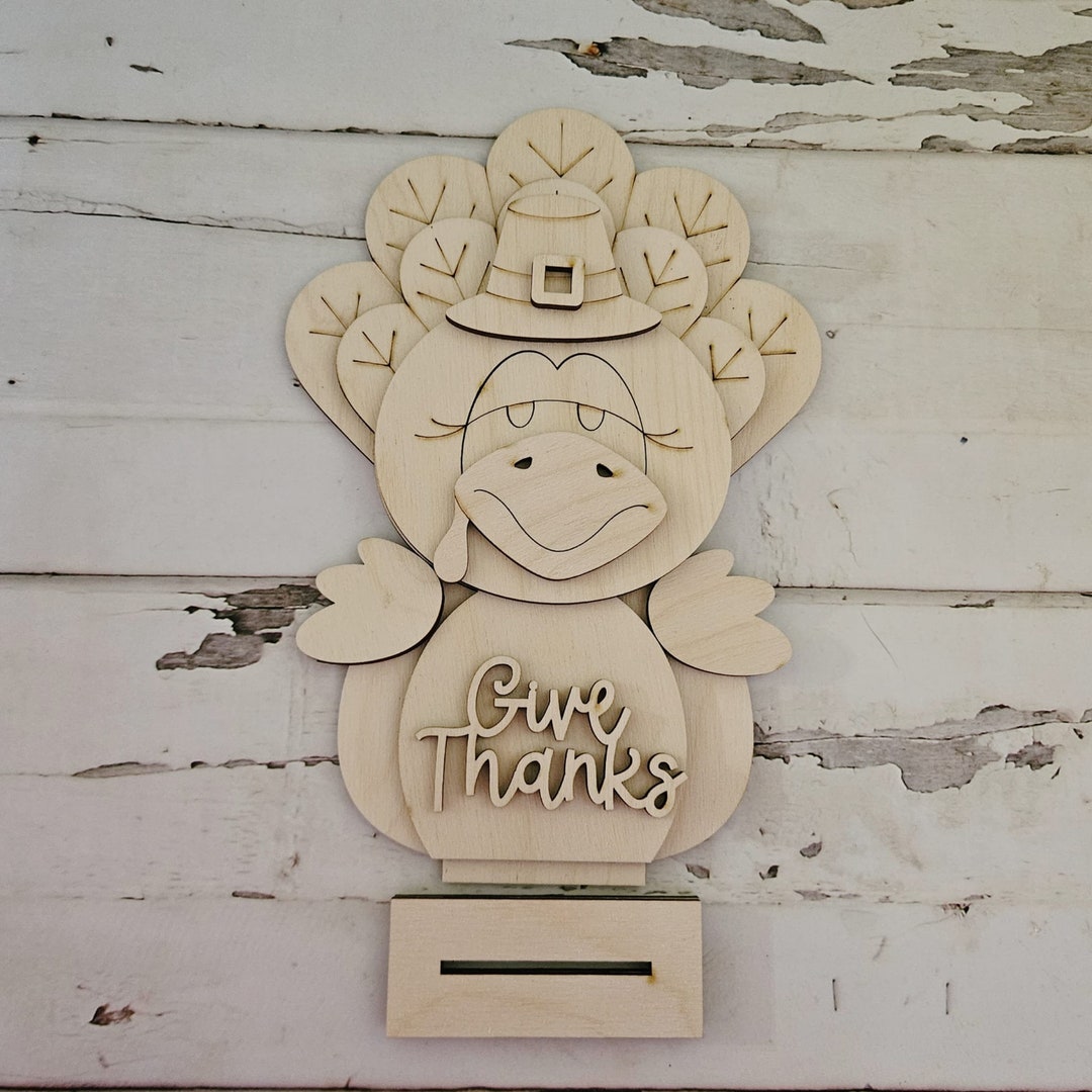 Thanksgiving Turkey Gnome Wood Blank, Fall DIY Shelf Sitter - Etsy