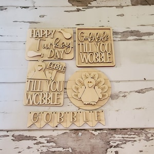 Thanksgiving tiered tray decor, Unfinished wood blanks, DIY Autumn decor, DIY tiered tray decor, Make your own tiered tray decor
