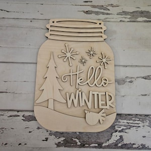 DIY Winter Door Hanger Blank: Christmas Snowman Santa Decor