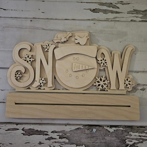 Winter shelf sitter wood blank - Snowman wood blanks - Winter tiered tray decor diy wood blank - Winter wood blank - Diy winter decor