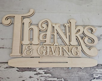 Thanksgiving Wood Shelf Sitter - DIY Fall Home Decor Kit