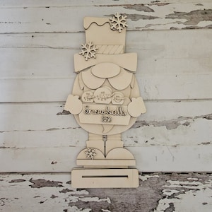 Winter Gnome shelf sitter wood blank diy, Snowman tiered tray blank decor, Winter decor, Christmas gnome DIY, Winter Shelf Sitter, Snowman