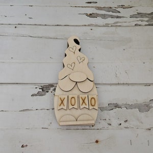 Estantería de madera en blanco para gnomos de San Valentín, bandeja escalonada en blanco para decoración de San Valentín, decoración de invierno, bricolaje, estantería de invierno, muñeco de nieve